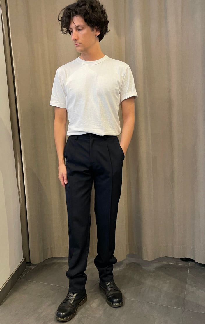 Damien-Tailored Pants With Middle Pleat-Wool