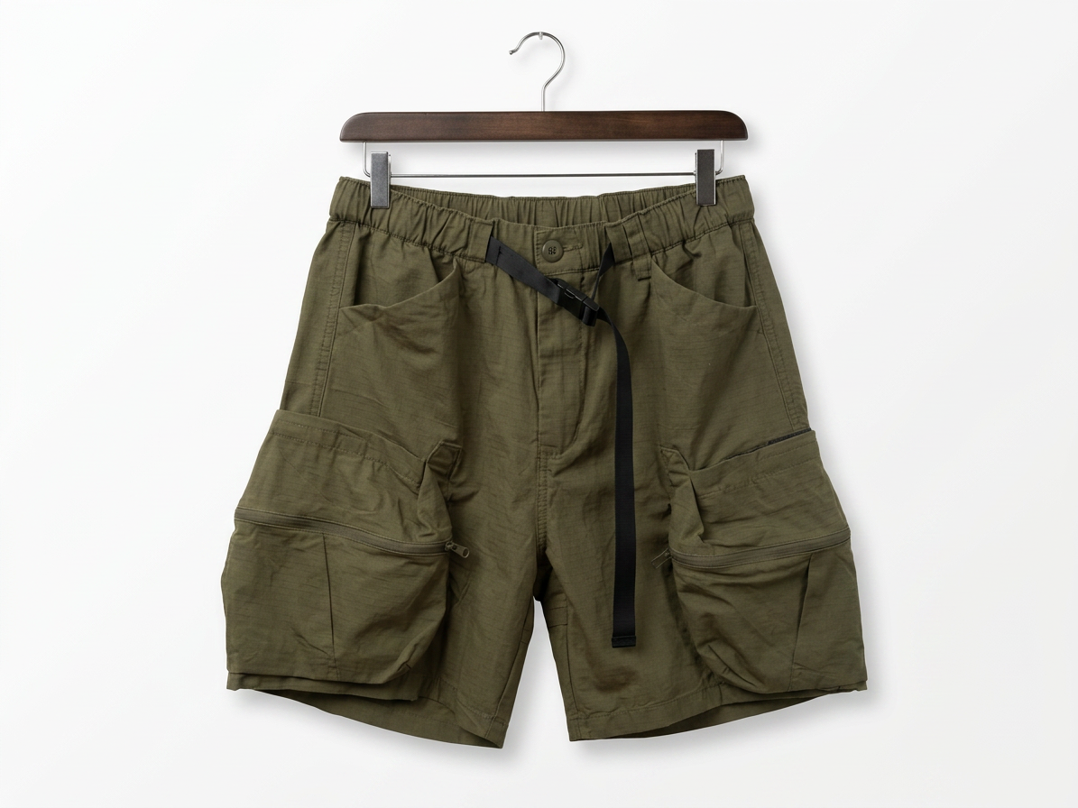 Ilias - Multi-pocket Cargo Shorts - Olive Khaki