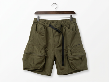 Ilias - Multi-pocket Cargo Shorts - Olive Khaki