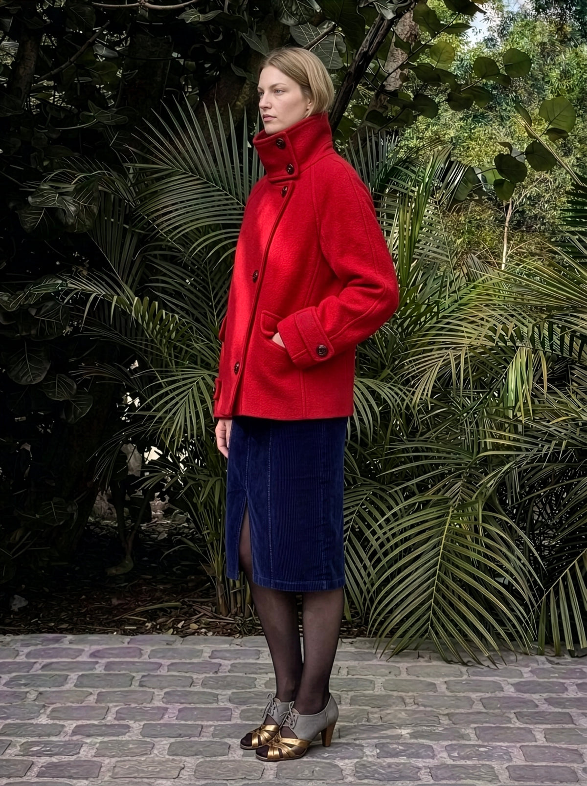 Sukki - Cropped Boiled Wool Coat