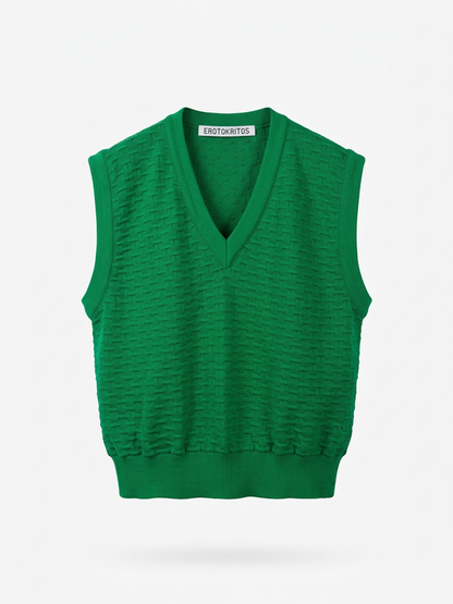 Pat - Textured Cropped Silk-Cotton Vest