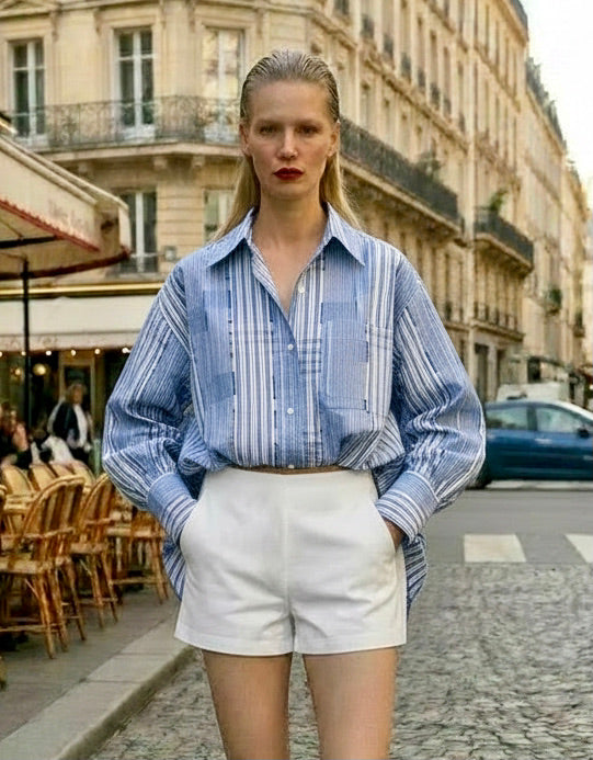 Mathew - Patchwork Gingham Overshirt - Woman