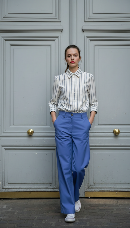 Ziah - Sailor leg Pants - Indigo