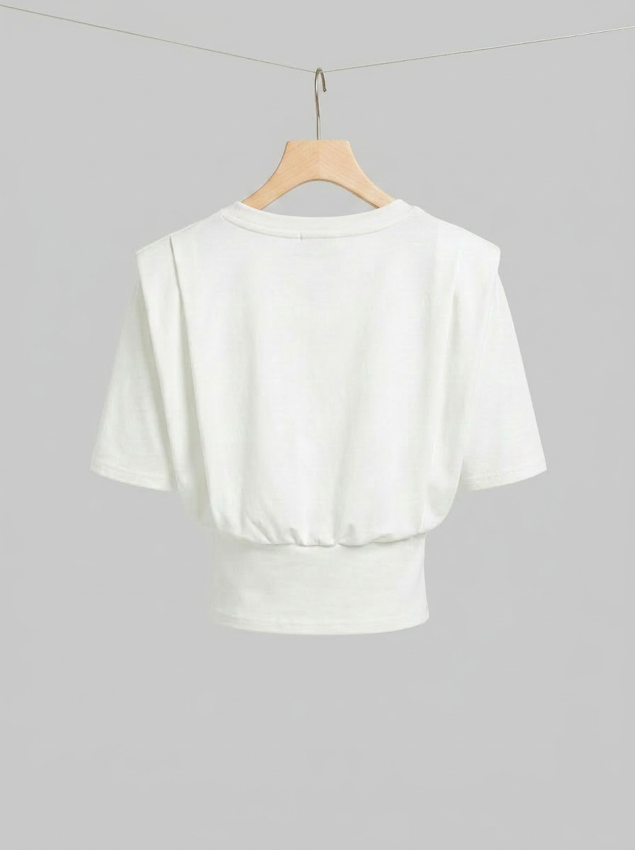 Peyo - Structured Soufflé Sleeve T-Shirt - Off White
