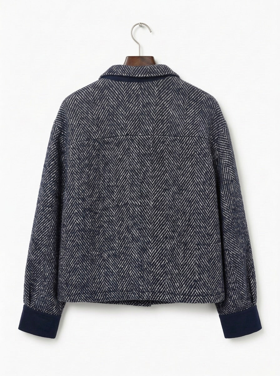 Mira - Cropped Tweed Wool Jacket