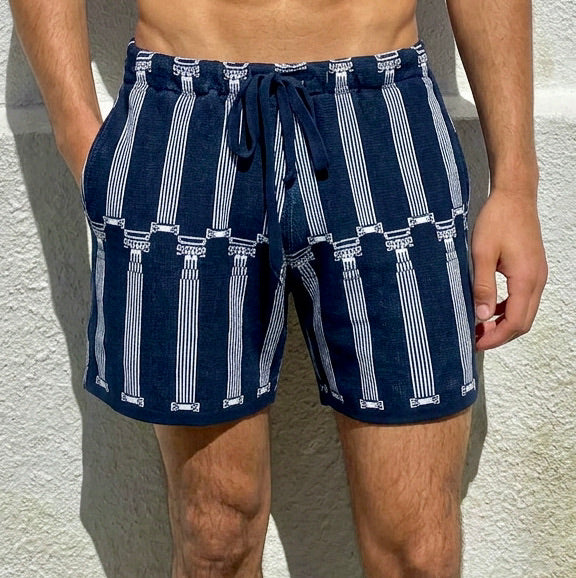 Pavlos - Greek Column Jacquard Shorts
