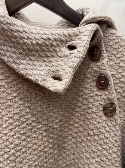 Noa - Textured Turtle Neck Sweater - Cream