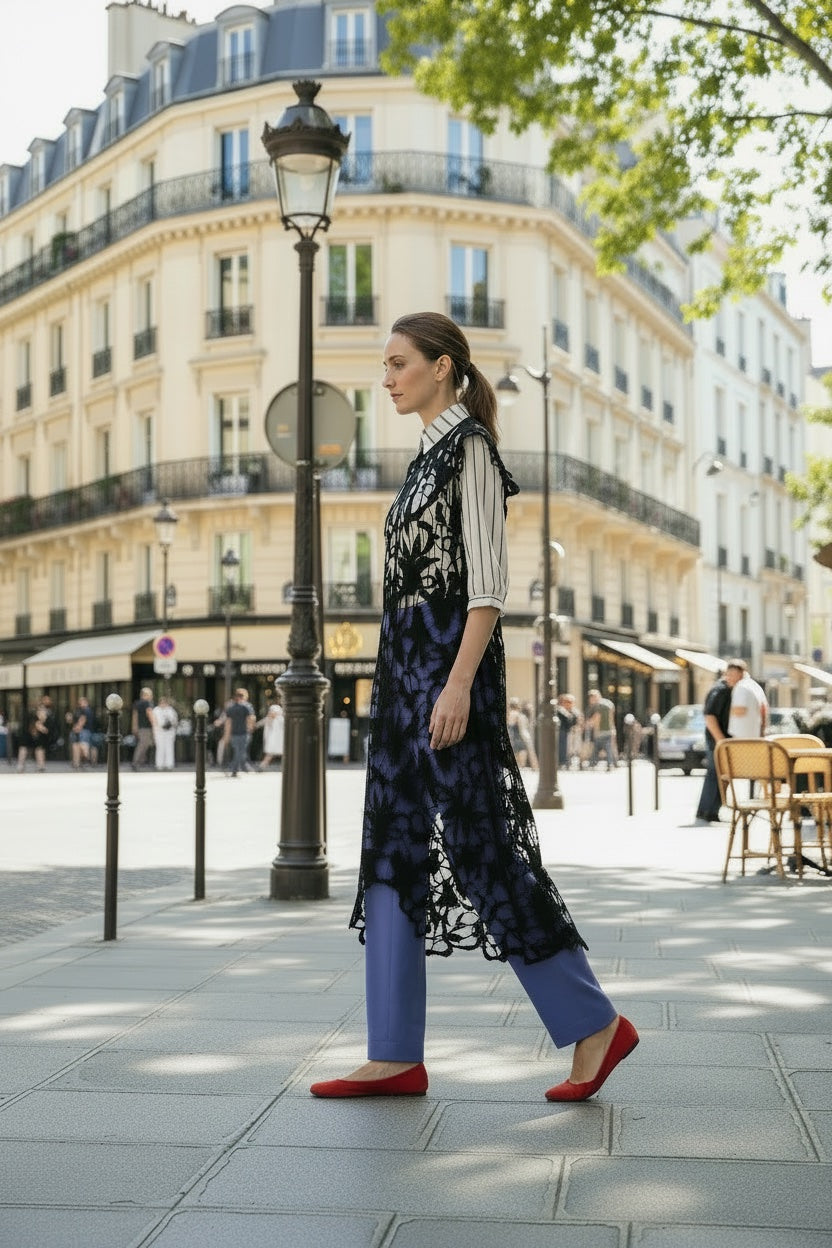 Ines - Gipoor Lace Shift Dress - Black