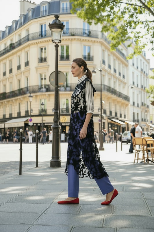 Ines - Gipoor Lace Shift Dress - Black