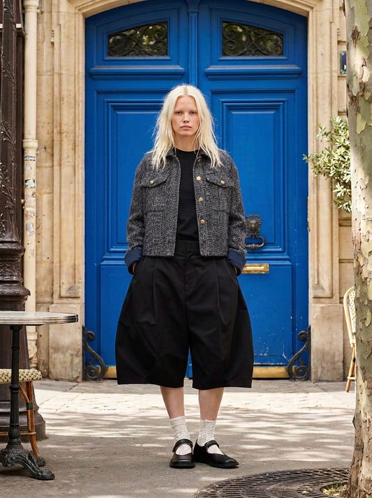 Mira - Cropped Tweed Wool Jacket