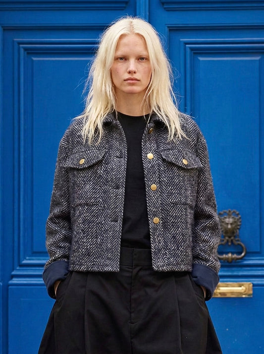 Mira - Cropped Tweed Wool Jacket