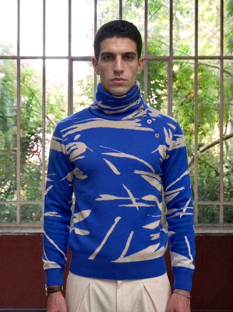 Dwayne - Paintbrush Jacquard Turtleneck