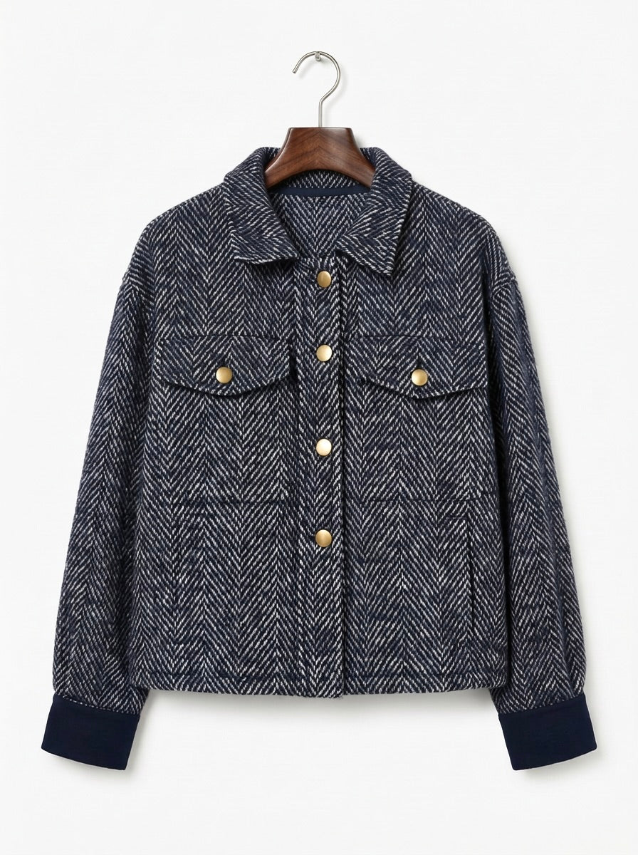 Mira - Cropped Tweed Wool Jacket