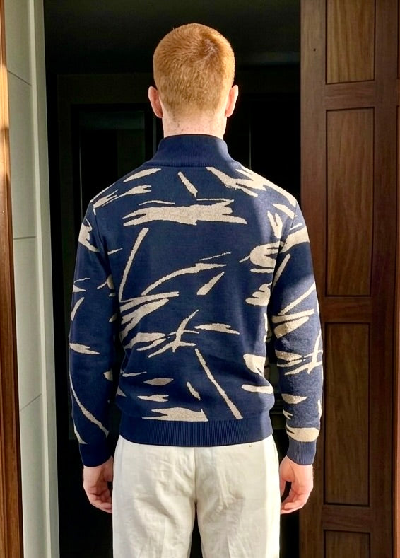 Diego - Knitted Jacquard Paintbrush Jacket