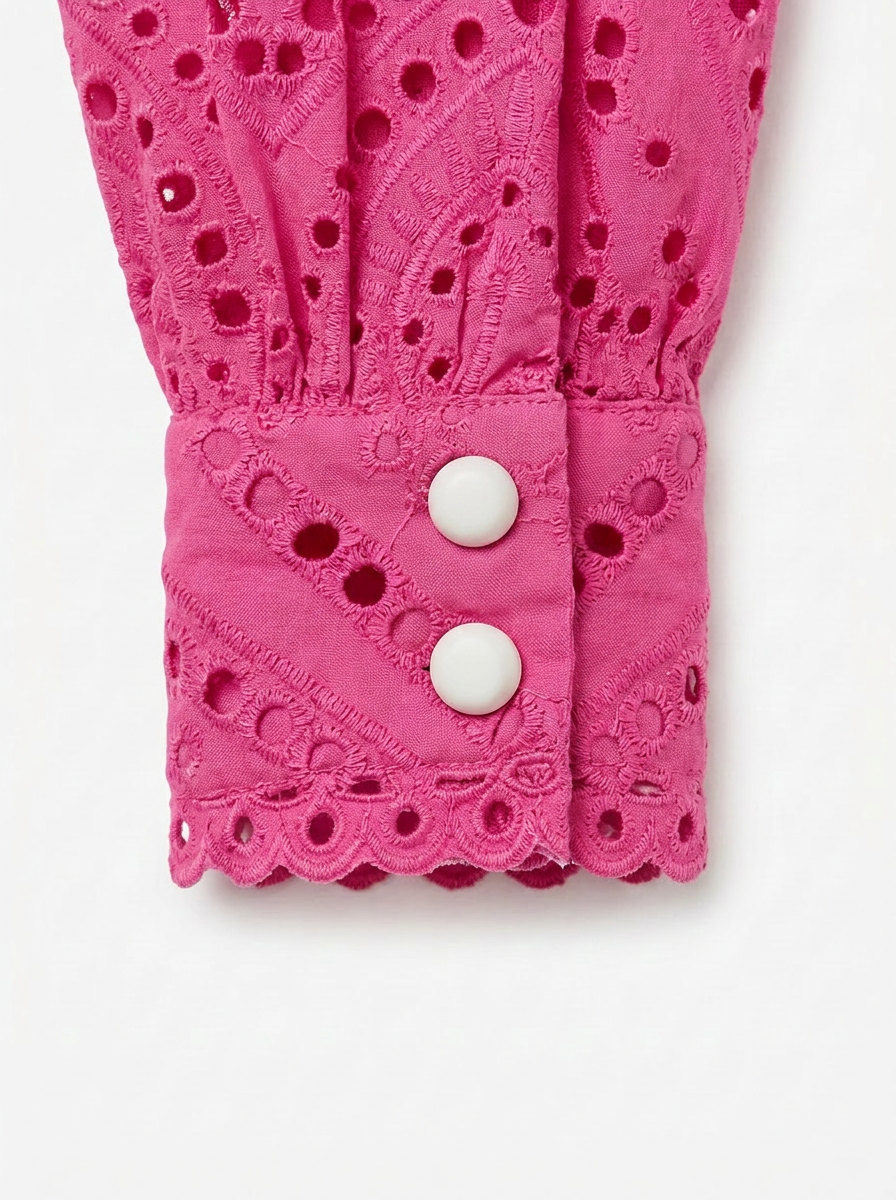 Maddy - Cotton Lace Mini Dress - Fuchsia