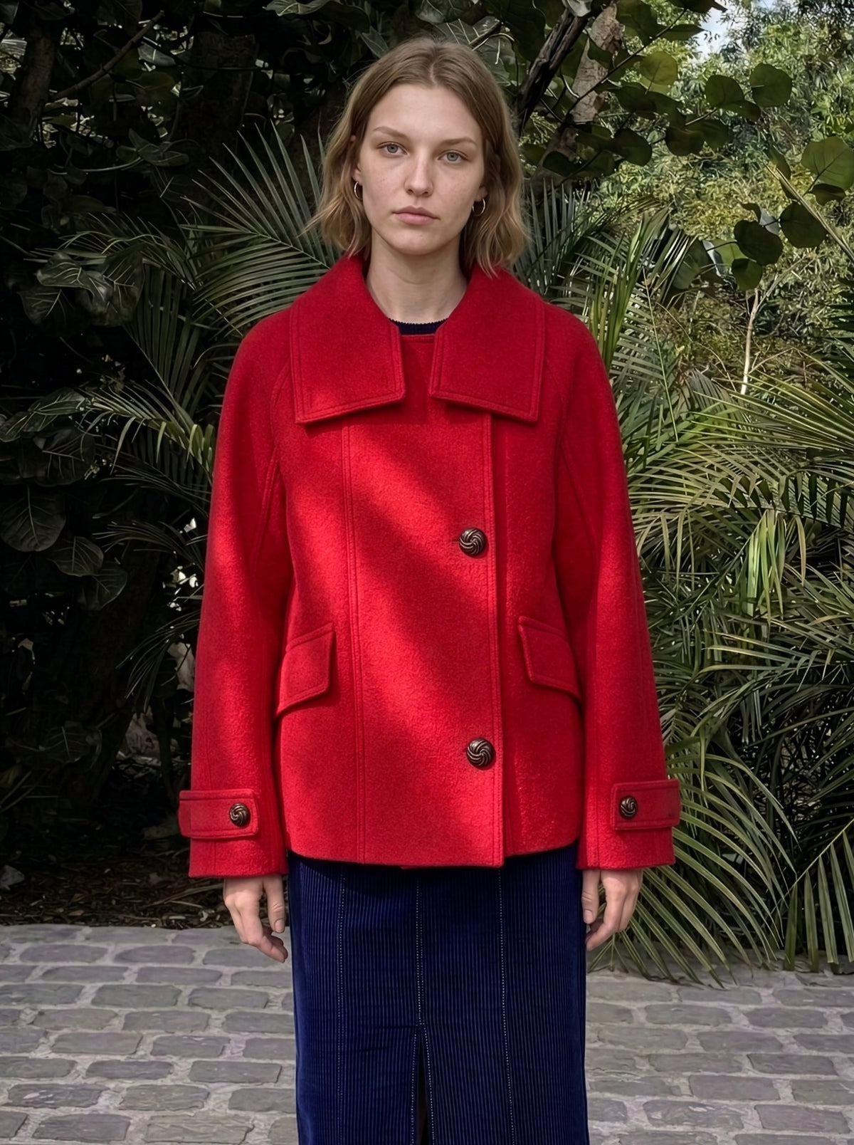 Sukki - Cropped Boiled Wool Coat
