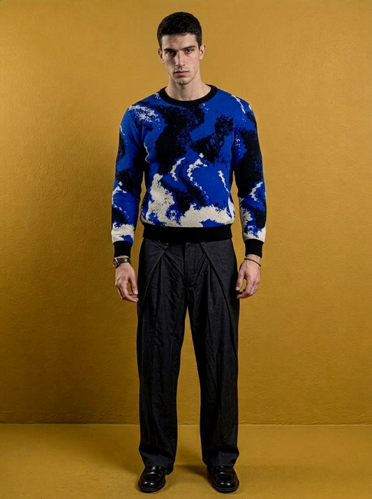 Brandon - Abstract Pattern Jacquard Sweater