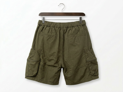 Ilias - Multi-pocket Cargo Shorts - Olive Khaki