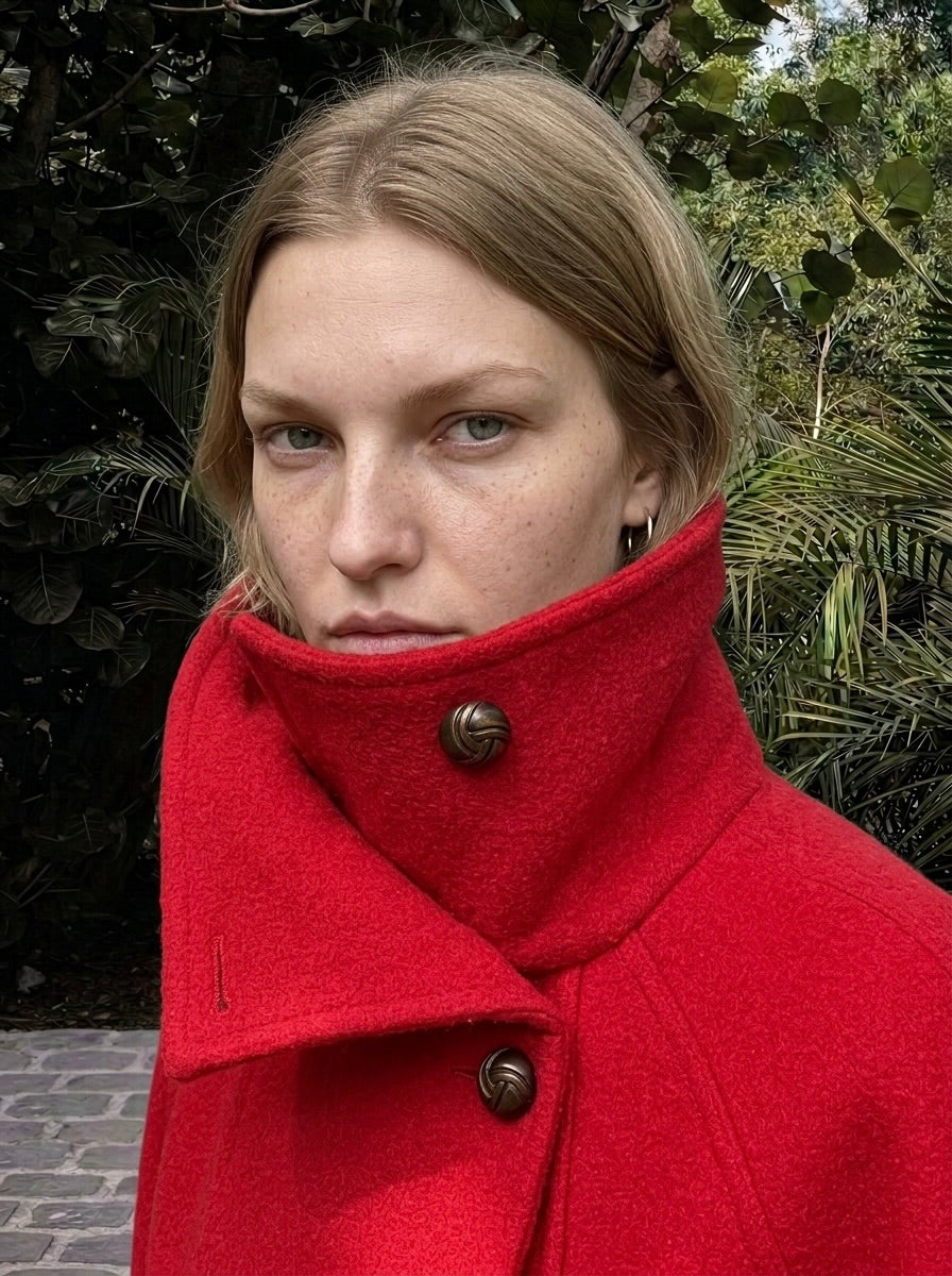 Sukki - Cropped Boiled Wool Coat