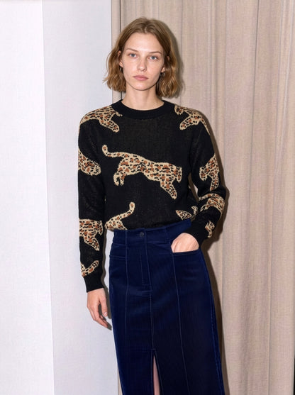 Elijah -  Soft Leopard Jacquard Sweater