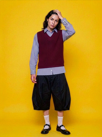 Corbin - Trompe-l’œil Knit and Shirt Top - Woman
