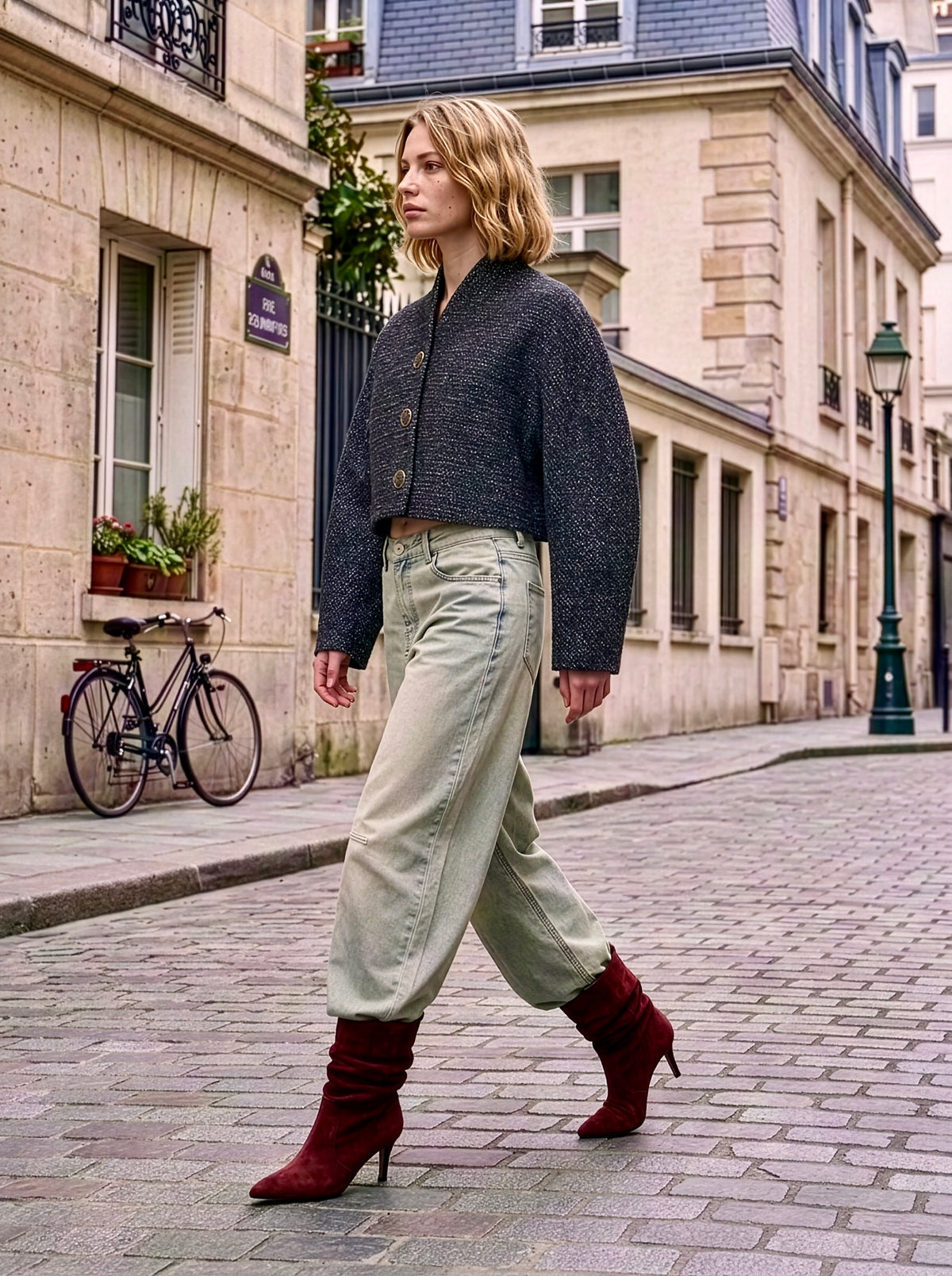 Lucky - Cropped Tweed  Jacket