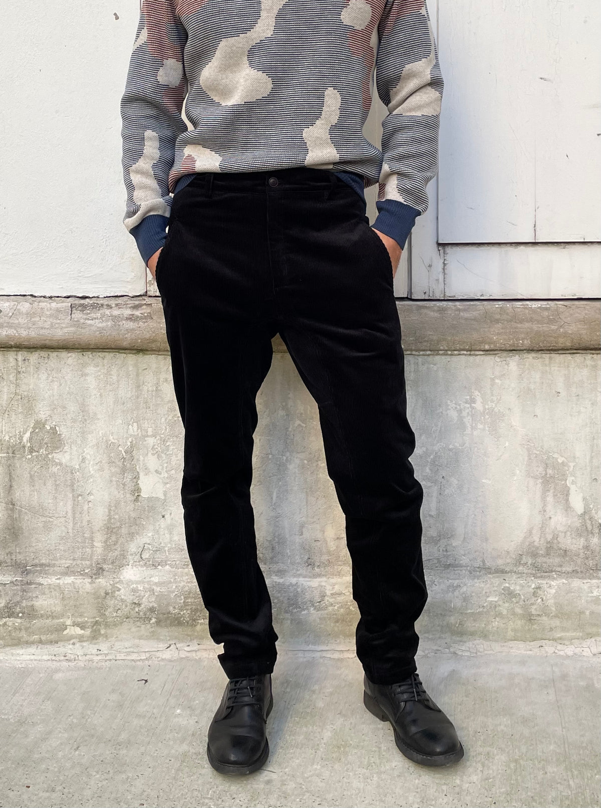 Dean- Corduroy Work Wear Pants-Black
