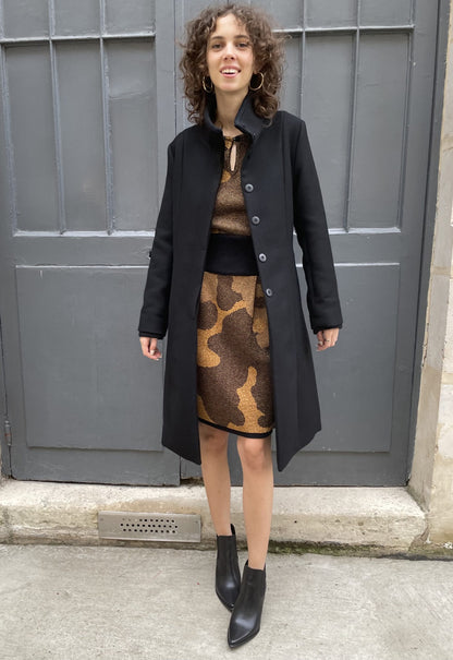 Neola Tailored Fitted Coat-Black