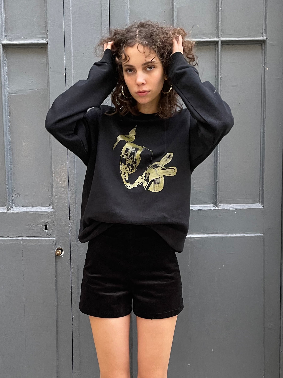 Will-Printed Metallic paint Sweat Shirt