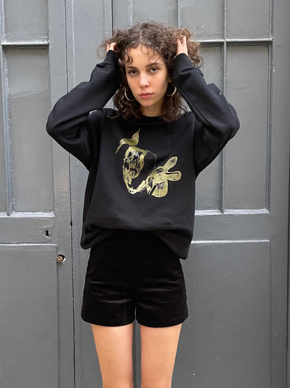 Will-Printed Metallic paint Sweat Shirt