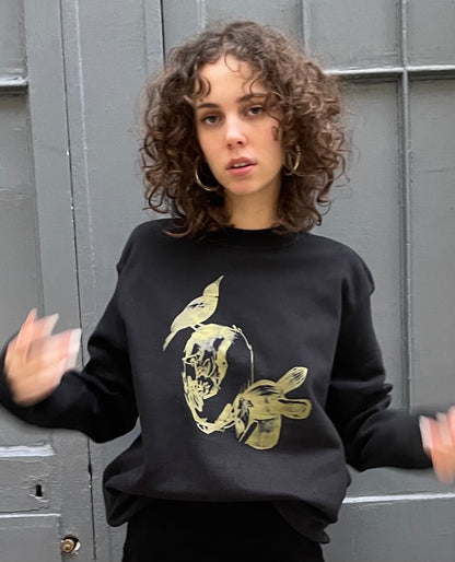 Will-Printed Metallic paint Sweat Shirt