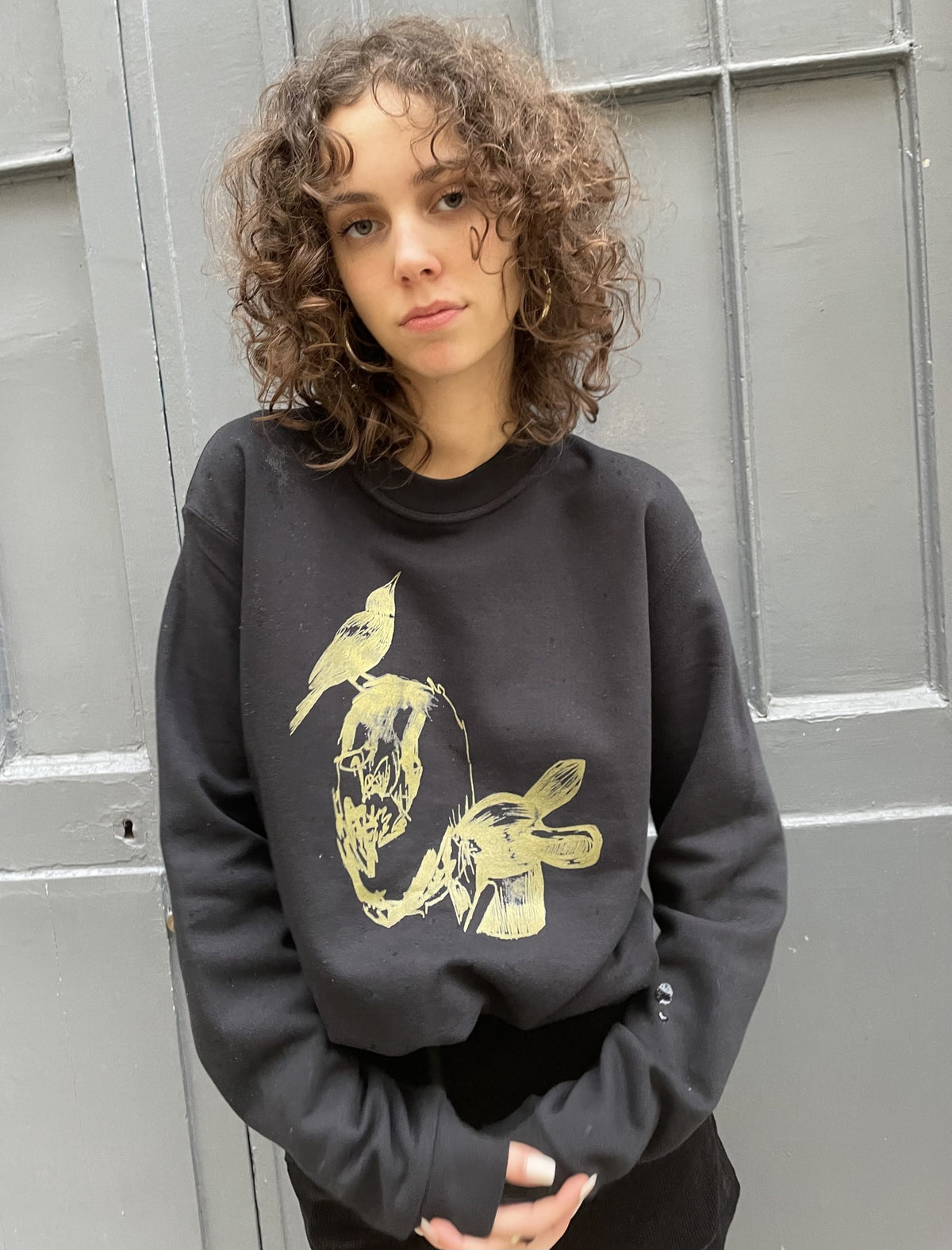 Will-Printed Metallic paint Sweat Shirt