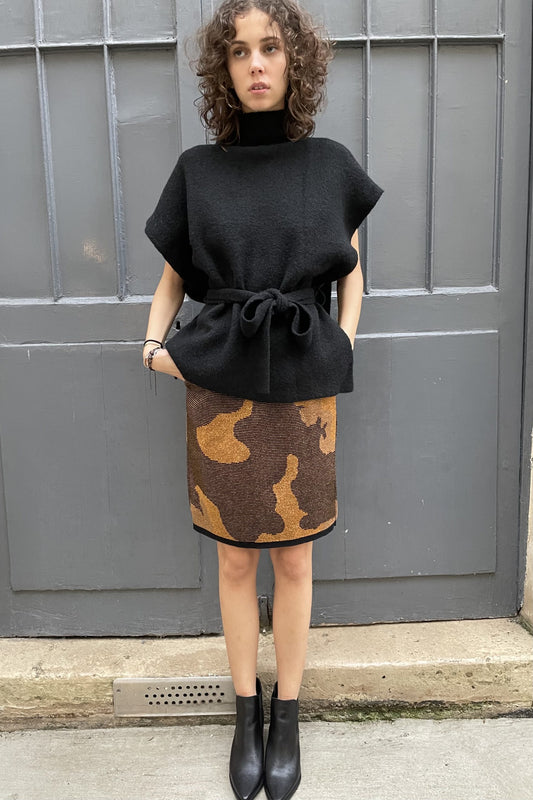 Delia-Metallic Knit Skirt