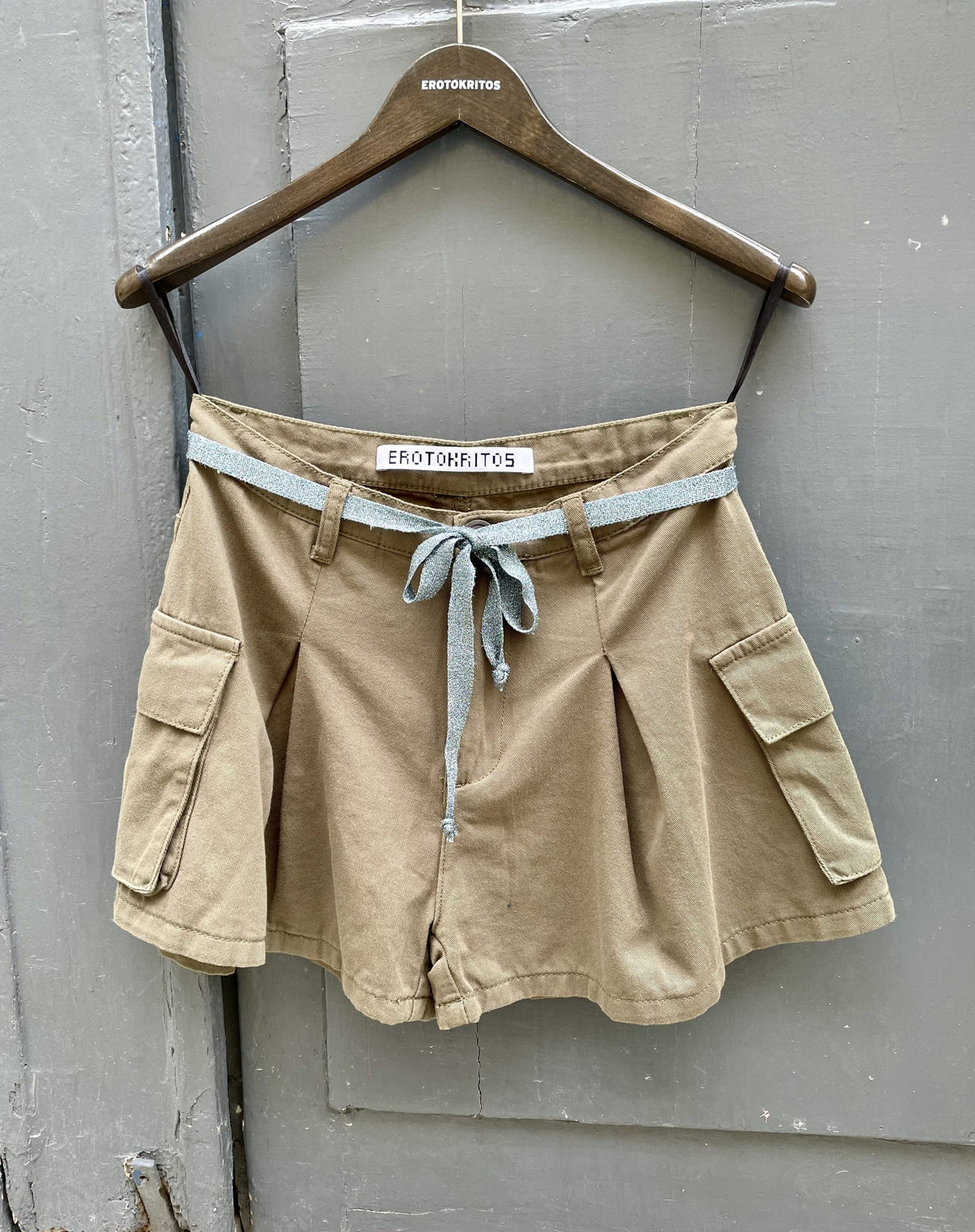 Ritu- Military Khaki Pleated Shorts