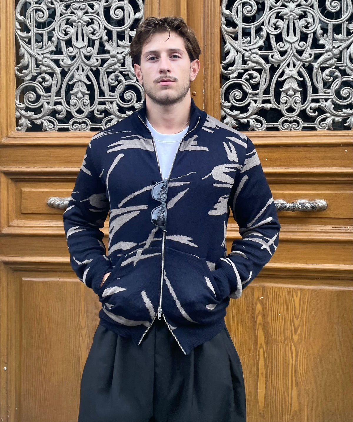 Diego - Knitted Jacquard Paintbrush Jacket