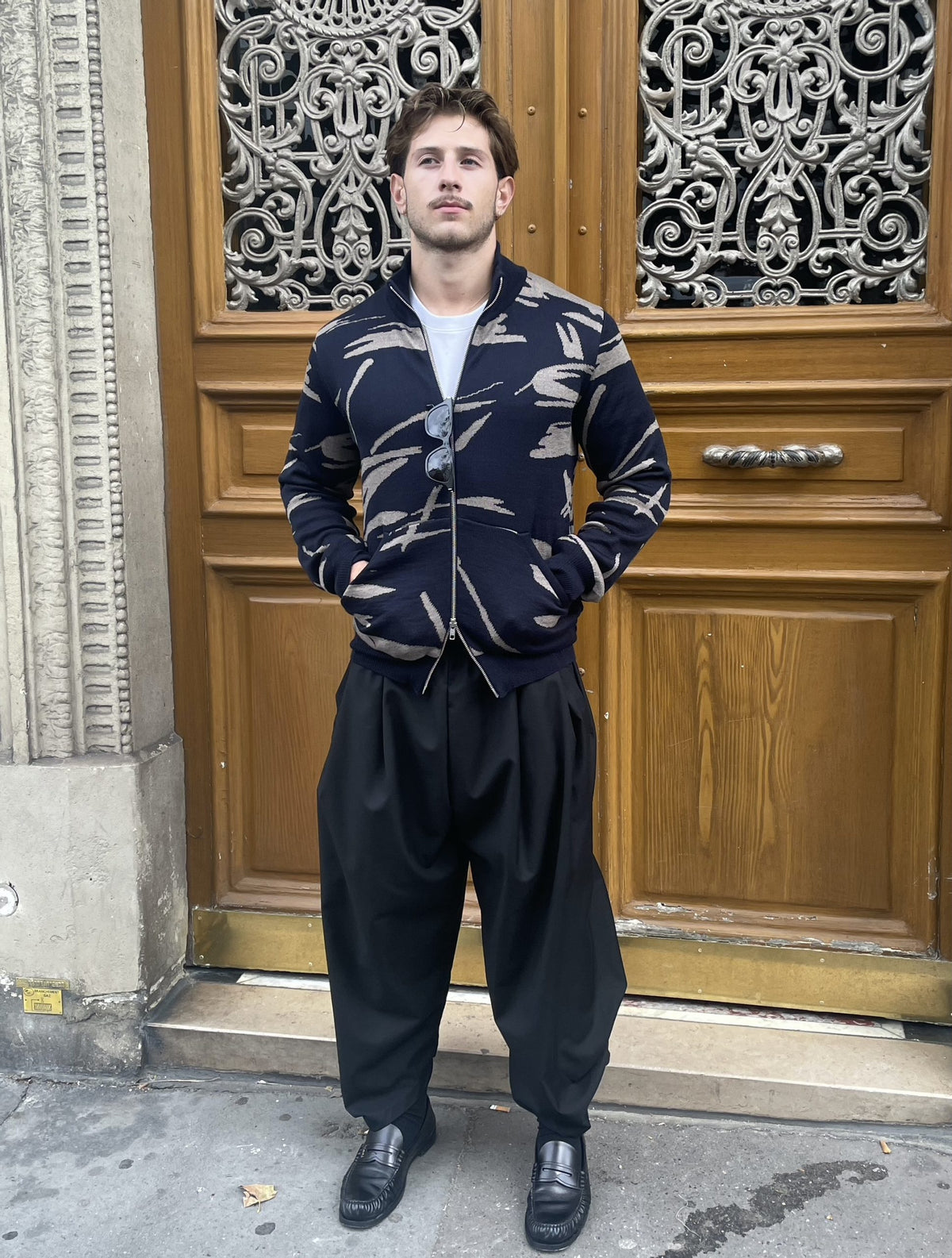 Diego - Knitted Jacquard Paintbrush Jacket