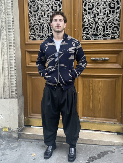 Diego - Knitted Jacquard Paintbrush Jacket