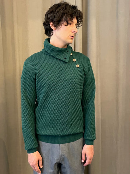 Noa - Textured Turtle Neck Sweater - Green
