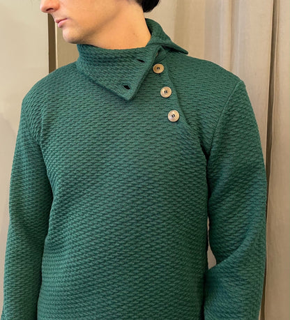 Noa - Textured Turtle Neck Sweater - Green
