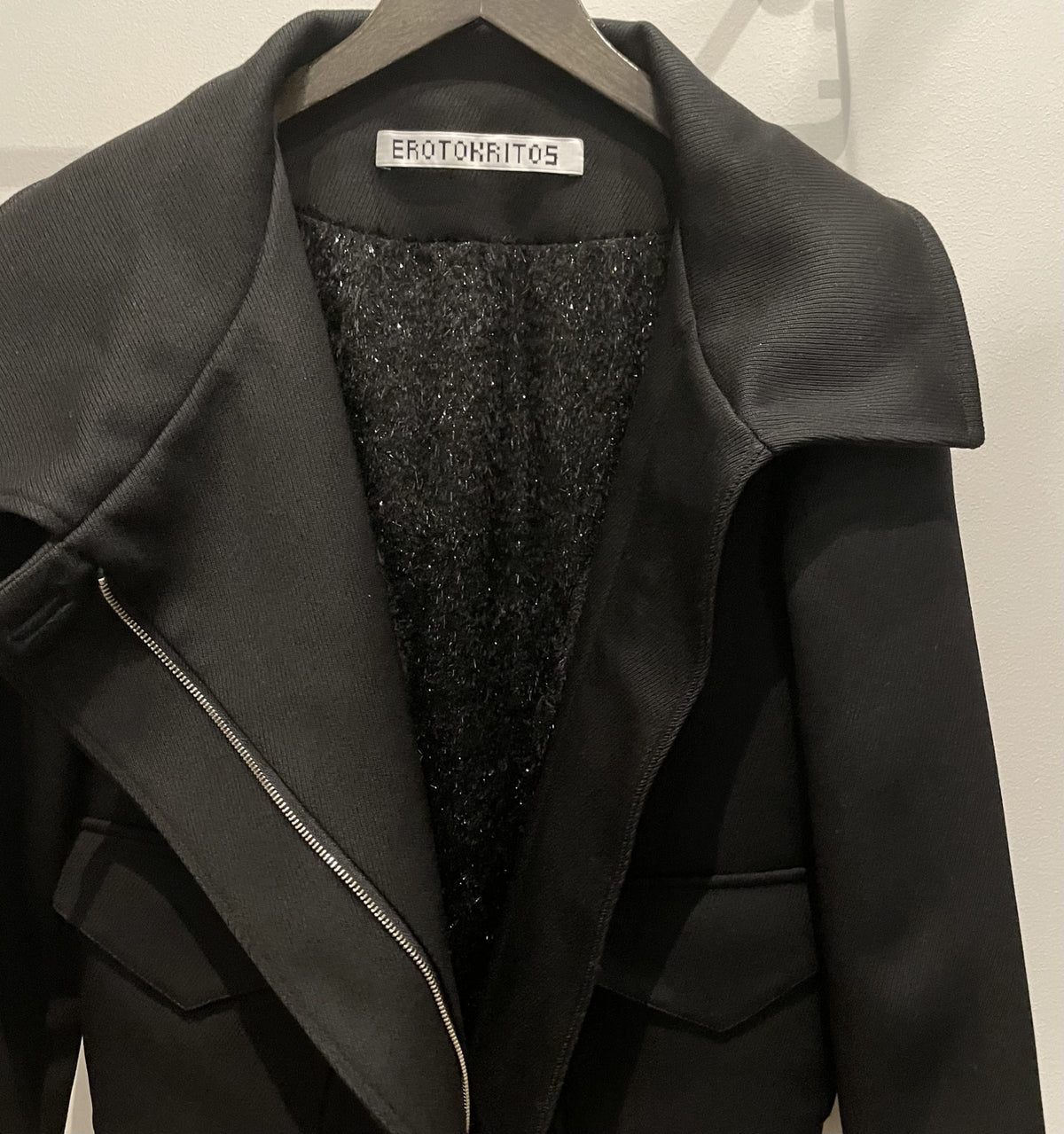 Sylvio - High Neck Wool Jacket - Black