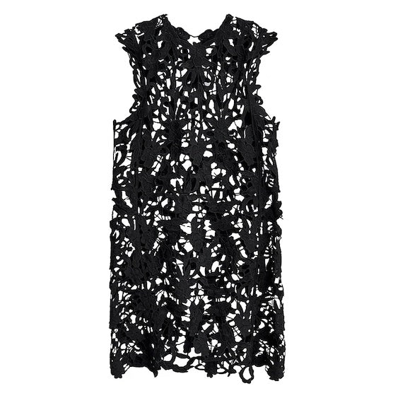 Ines - Gipoor Lace Shift Dress - Black