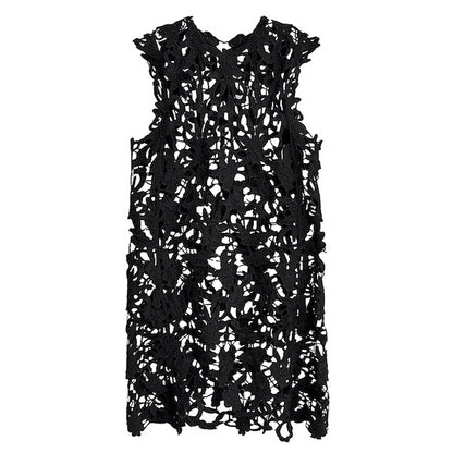 Ines - Gipoor Lace Shift Dress - Black