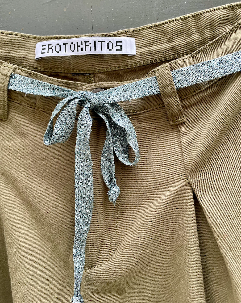 Ritu- Military Khaki Pleated Shorts