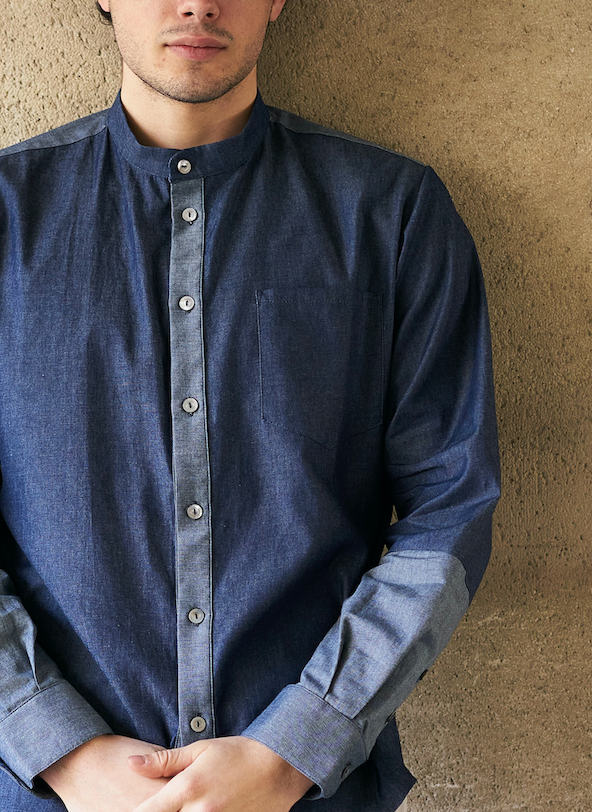 Remi-Denim Shirt With Two Toned Details