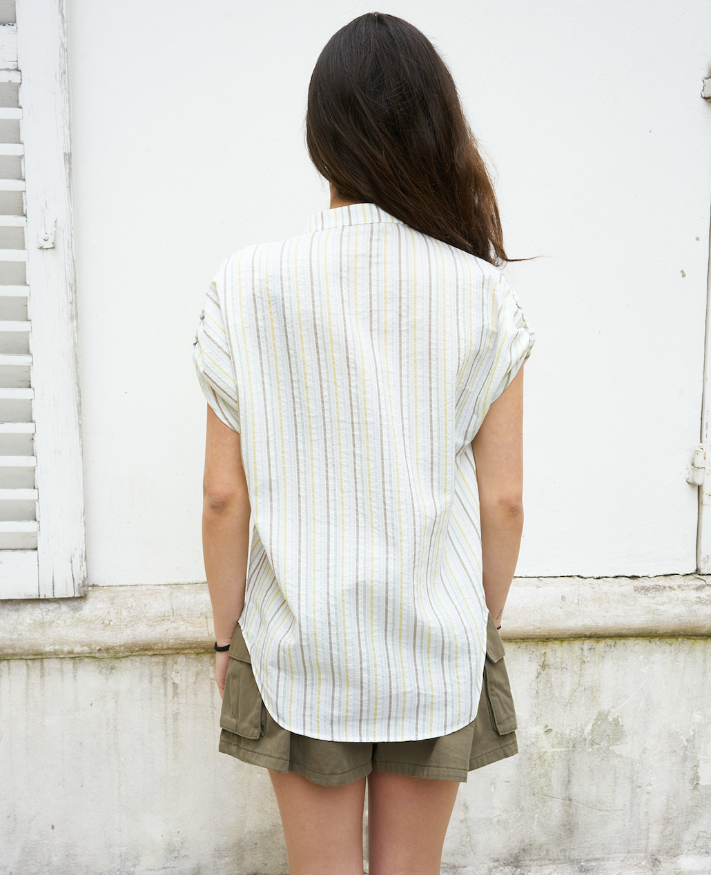 Rori-Seersucker Short Sleeve Shirt-Stripe