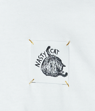 Nasty Cat-Oversize Fit Luxury T Shirt-White