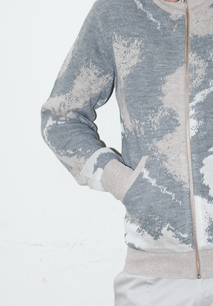 Bowen - Knitted Jacket with pockets - Abstract Marble