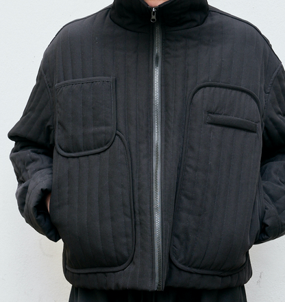 Zephyr - High Neck Warm Quilted Jacket - M