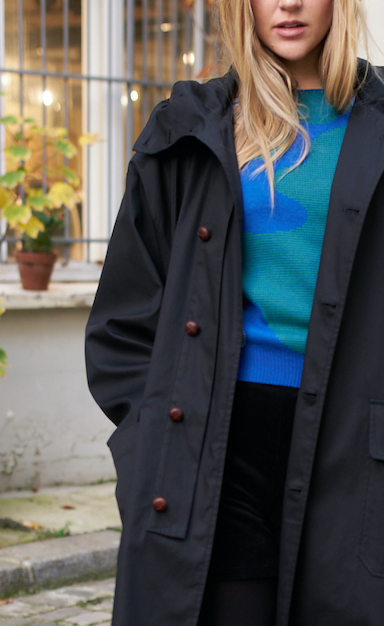 Josh - Oversized Tailored High Collar Hooded Trench Coat - W