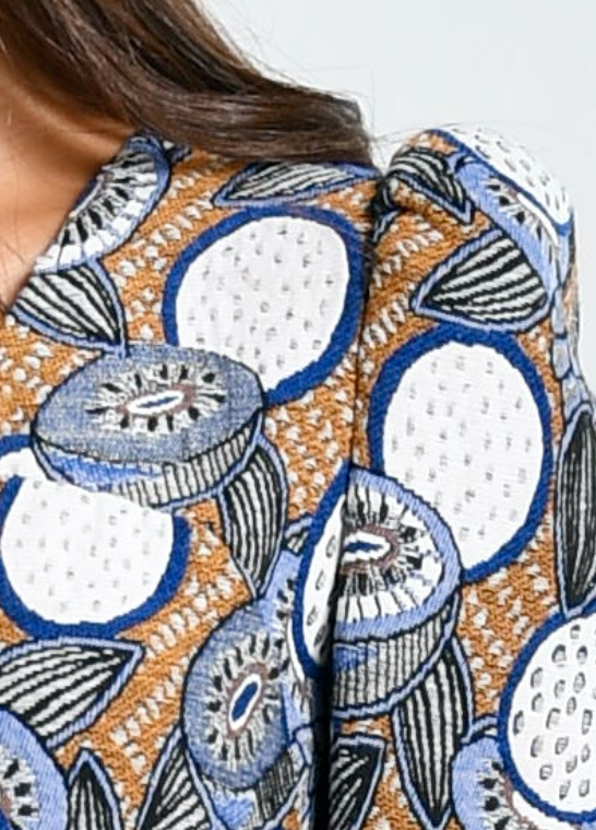 Calliope - Brocade top with Puffy shoulders